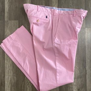 Never worn polo Ralph Lauren stretch straight fit. Rare color, soft pink mint